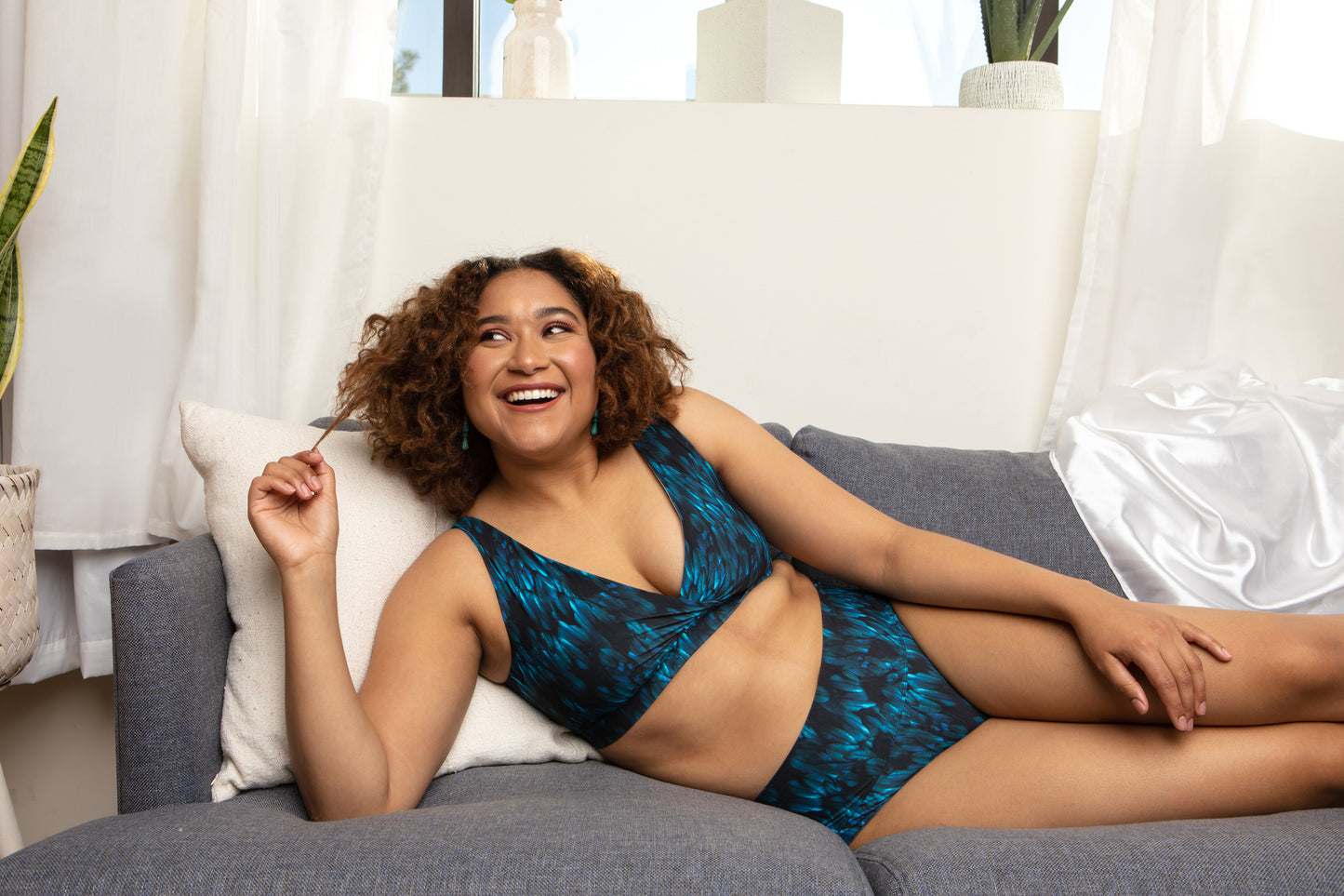 ASY Feathery Blue Bra with Matching Panty