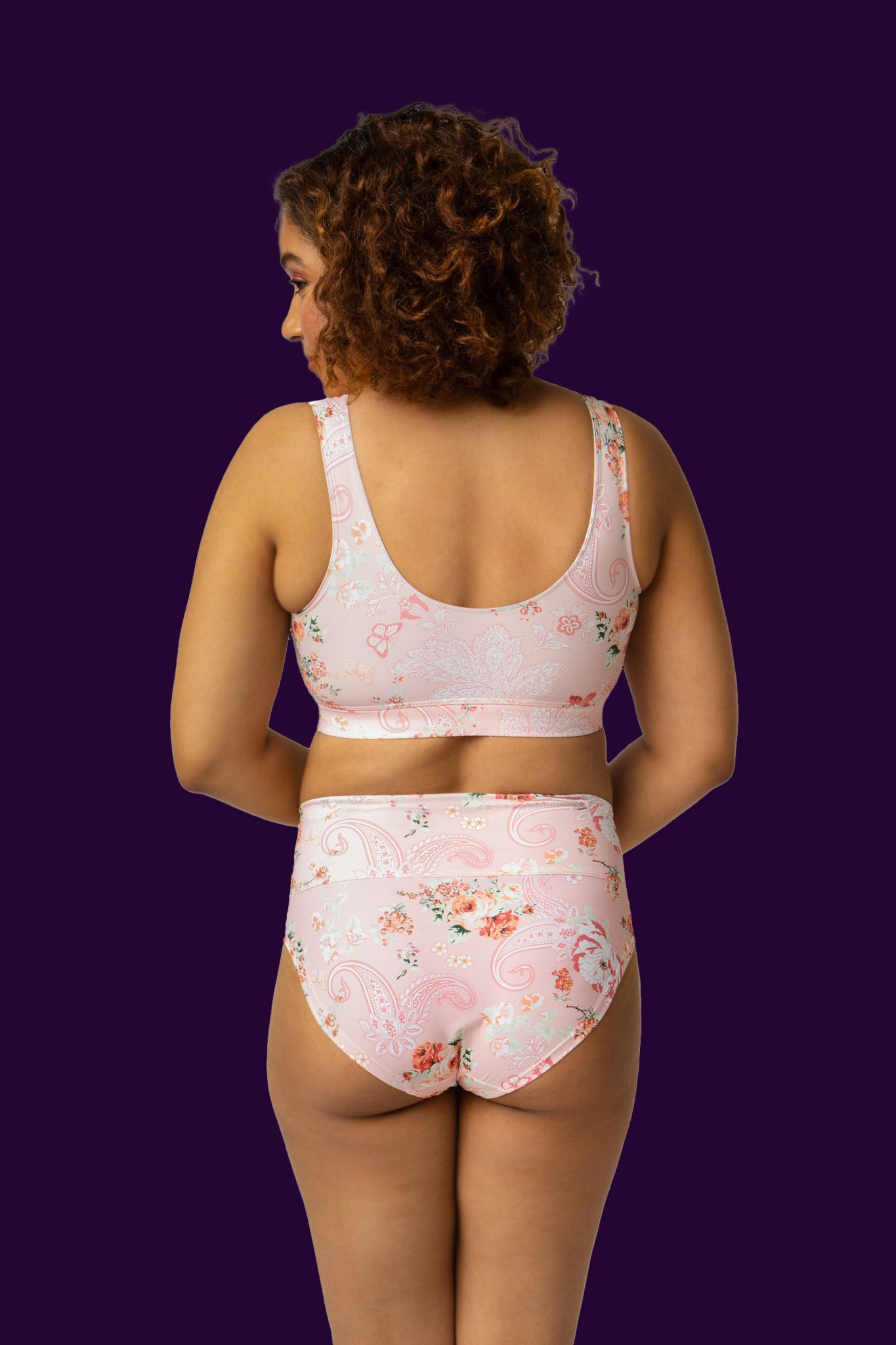 ASY Paisley Pink Bra with Matching Panty